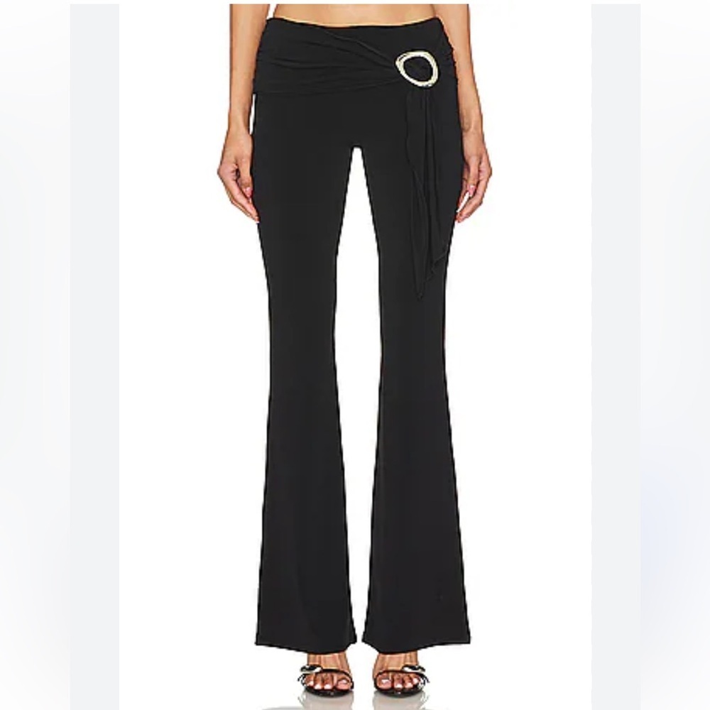 I.AM.GIA Kamalei Pants Black Flares low rise Ring Detail stretch Revolve NWT S